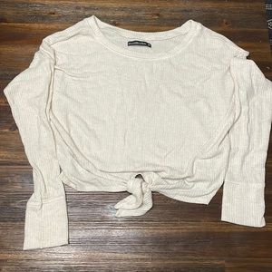 Abercrombie & Fitch front tie long sleeve shirt Size XS